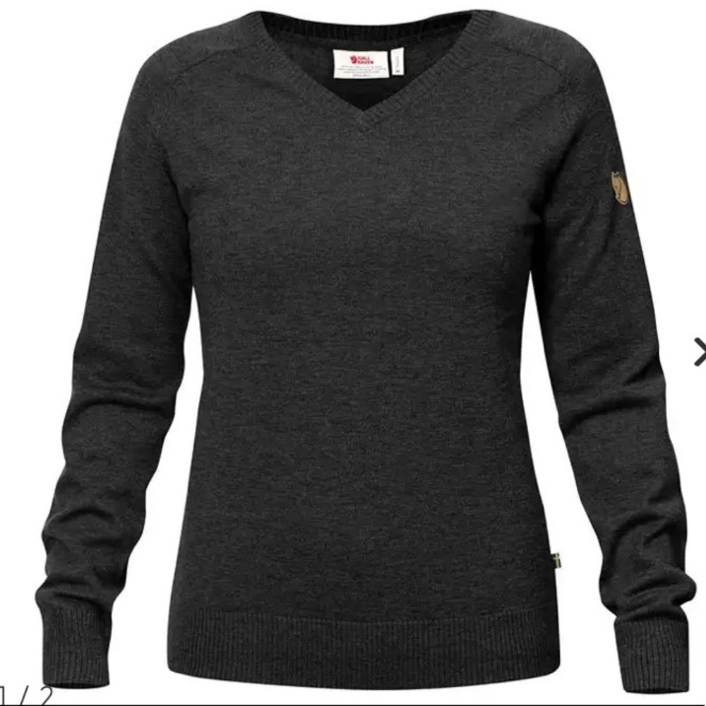 Fjallraven Sormland V-neck Sweater - Women Small - Gray